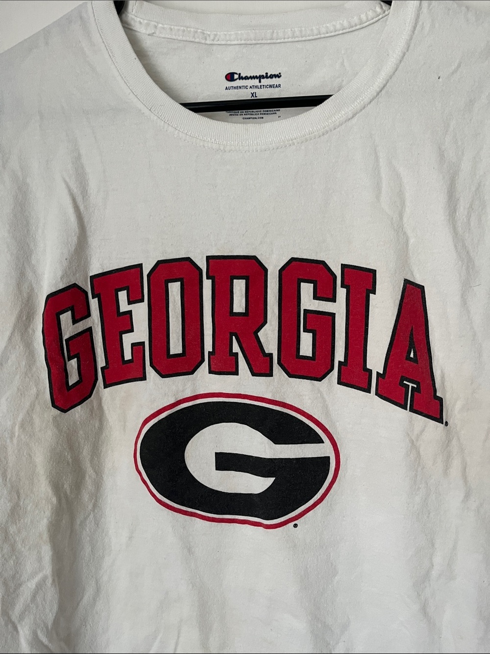 Champion White Georgia Graphic Tee with Red & Black Logo - Picture 2 of 8